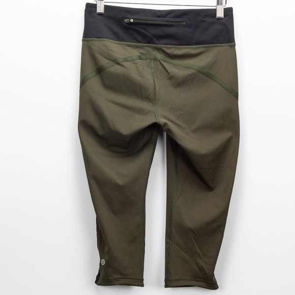 *SOLD*LULULEMON Olive & Black Cropped Leggings - Picture 2 of 4